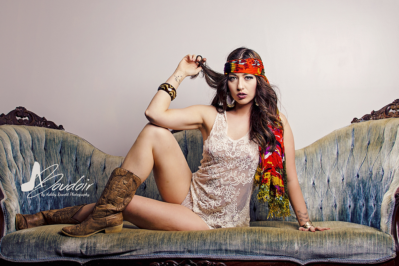 Gypsy woman on couch