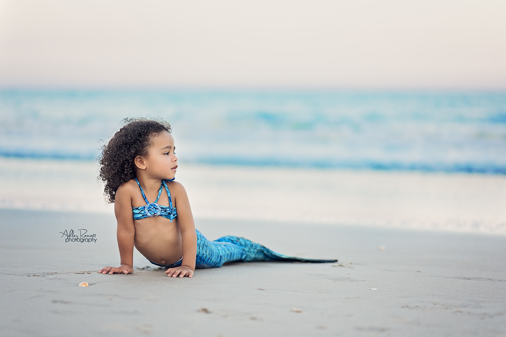 little mermaid on beach
